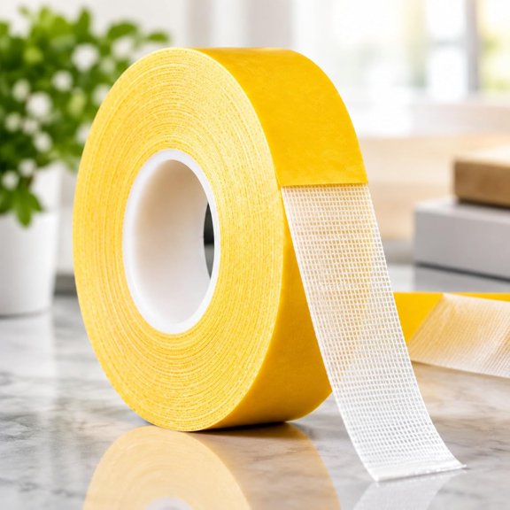 Grid Double-Sided Tape, Heavy Duty Waterproof Mesh Magic Tape for Curtains, Carpets, Crafts and Home Repairs, Sticks Everything Tight, Peels Off Without a Trace