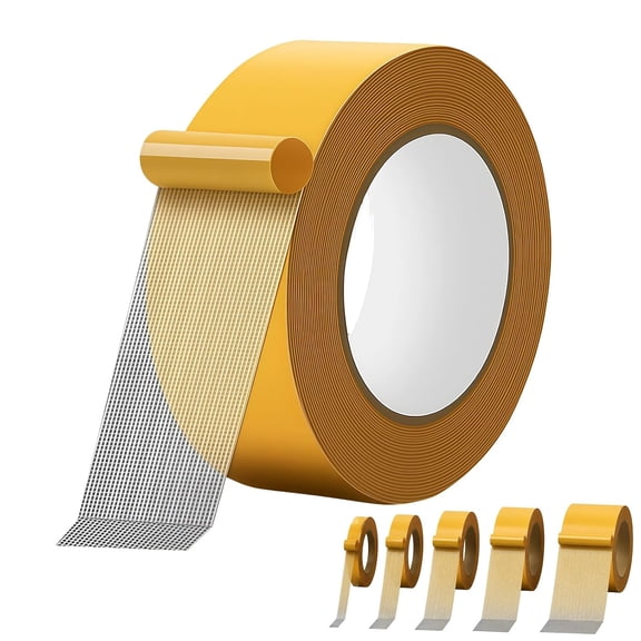 Grid Double-Sided Tape, Heavy Duty Waterproof Mesh Magic Tape Tear-Resistant Hight Adhesion Removable No Residue for Curtains, Carpets, Crafts and Home Repairs(20 meters,50 mm)