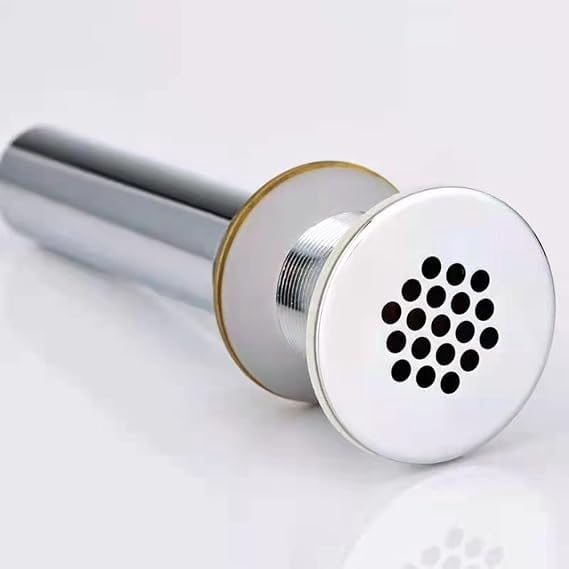 Grid Drain Strainer Without Overflow for Bathroom Sink, Made of Brass Chrome Plating