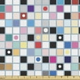 thumbnail image 1 of Ambesonne Grid Fabric by the Yard Upholstery, Colorful Shapes Pattern, 1 Yard, Multicolor, 1 of 4