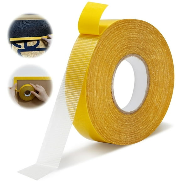 Grid Fiberglass Double-Sided Tape, Hilingoto Double-Sided Tape, Double Heavy Duty High Fabric Installation Tape (0.79Inx66 Ft) Clear Fiberglass Material Super Adhesive Removable No, Handmade Tape