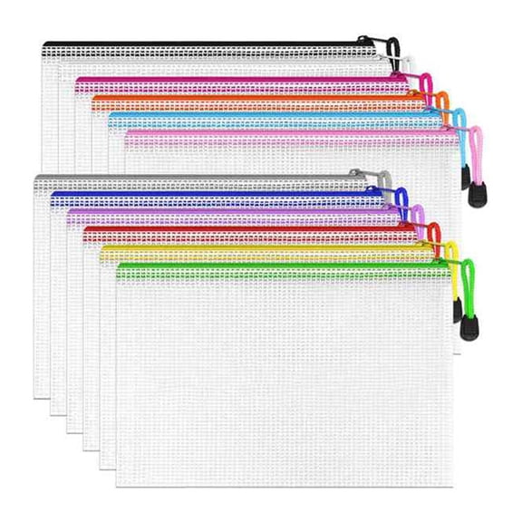 Grid File Bag Zipper Store Mesh Storage Transparent Delivery Data