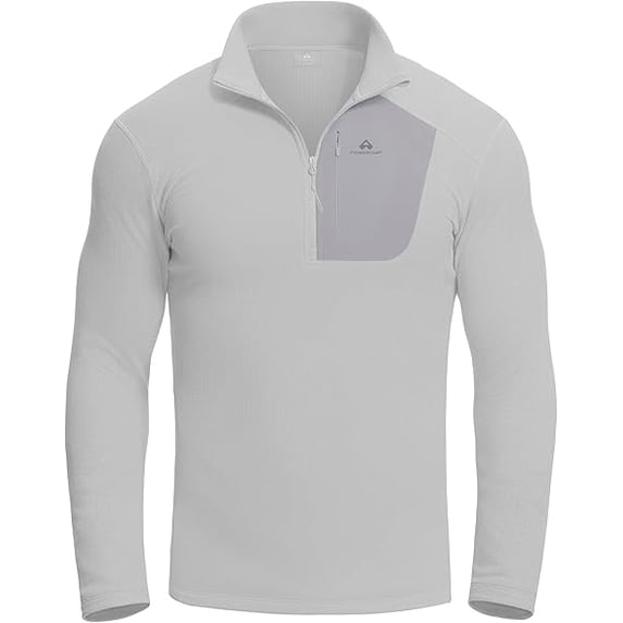 Grid Fleece Pullover Men Pioneer Camp 1/4 Zip Lightweight Warm