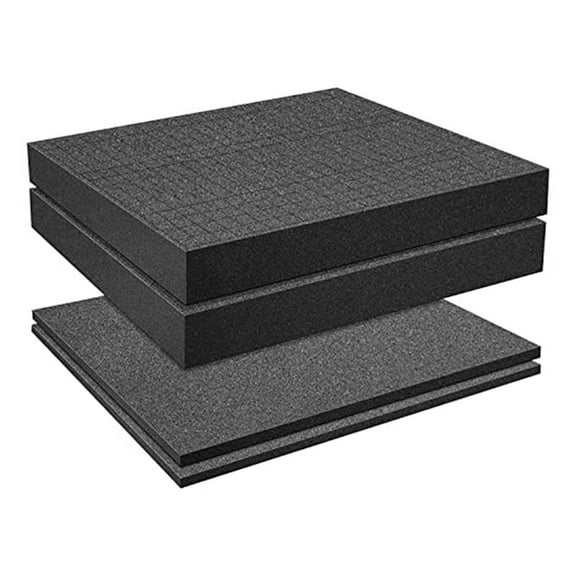 Grid Foam Cube-Foam, 2 Pieces 300x300x50mm/2 300x300x10mm, Tool Box Camera Case Foam, Insert,Tool