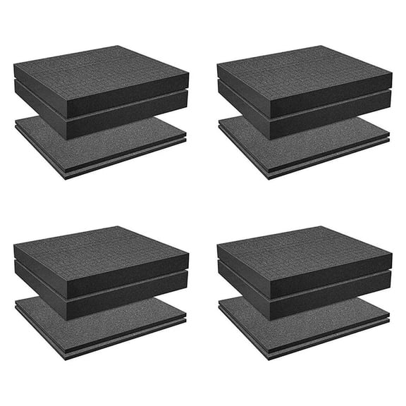 Grid Foam Cube-Foam, 8 Pieces 300x300x50mm/8 Pieces 300x300x10mm, Tool Box Camera Case Foam, Case Insert,Tool