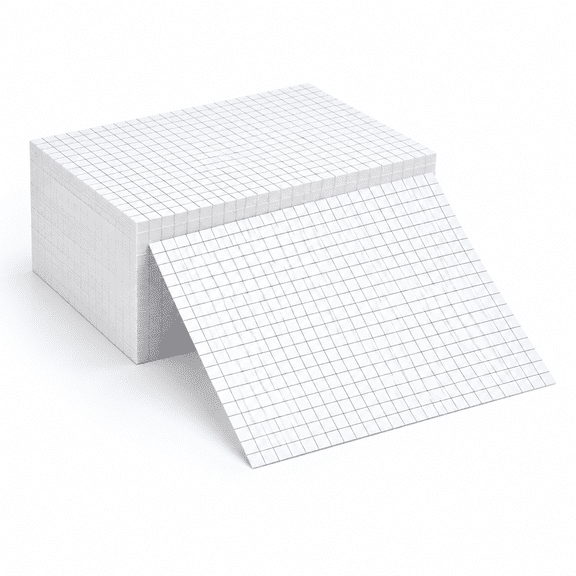 Grid Index Cards, 4x6 Inch, 300 Count, Double Sided Thick Graph Ruled Notecards