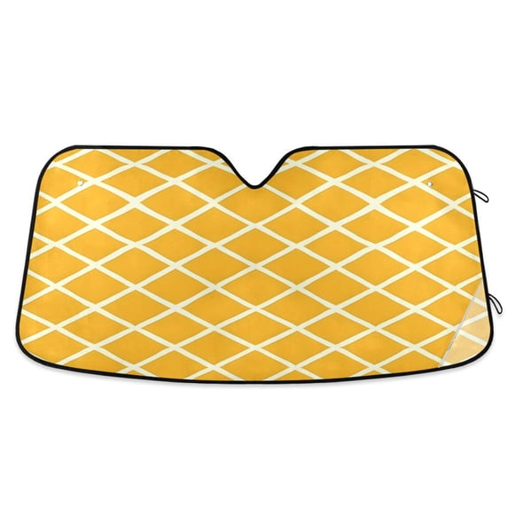 Grid Lines Car Windshield Sun Shade Foldable Car Front Window Visor Heat and UV Protection 57x31.5