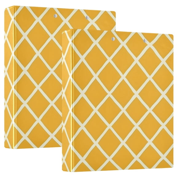 Grid Lines Hardcover 3 Ring Binder 1.5” Round Rings Letter Size Paper Pockets for School Office Supplies