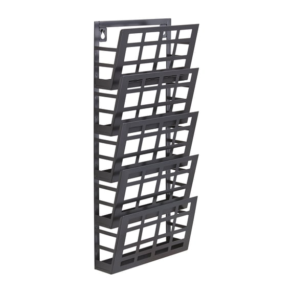 Grid Magazine Rack 5Pocket, Black