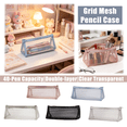 thumbnail image 1 of Grid Mesh Pencil Case with Zipper, Clear Double-layer Pencil Pouch Marker Pouch, Travel Storage Bag, Cute Transparent Stationary Organizer Pen Bag for Adult Office College - #03 Blue, 1 of 7