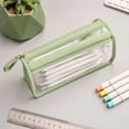 thumbnail image 1 of Grid Mesh Pencil Case with Zipper, Clear Double-layer Pencil Pouch, Travel Makeup Bag, Transparent Stationary Organizer, Travel Friendly For Storing Office Supplies And Organizing Stationery, 1 of 7
