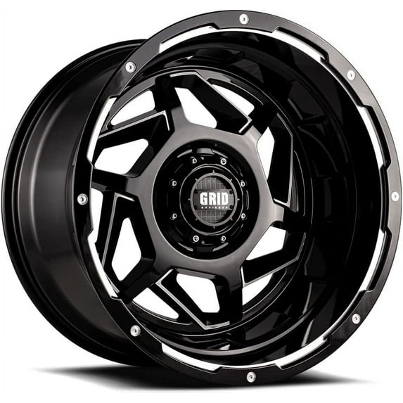 Grid Off-Road GD14 Custom Wheel for 20x9 inch Gloss Black w/ Milled Accents Rim 108mm Hub Bore
