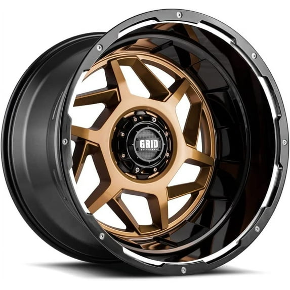 Grid Off-Road GD14 Custom Wheel for 20x9 inch Gloss Bronze W/ Matte Black Lip Rim 87.1mm Hub Bore