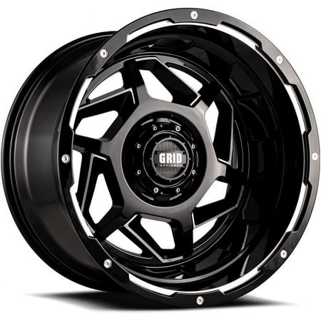 Grid Off-Road GD14 Custom Wheel for 22x12 inch Gloss Black W/ Milled Accents Rim 124.2mm Hub Bore
