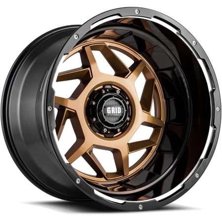 Grid Off-Road GD14 Custom Wheel for 22x12 inch Gloss Bronze W/ Matte Black Lip Rim 87.1mm Hub Bore
