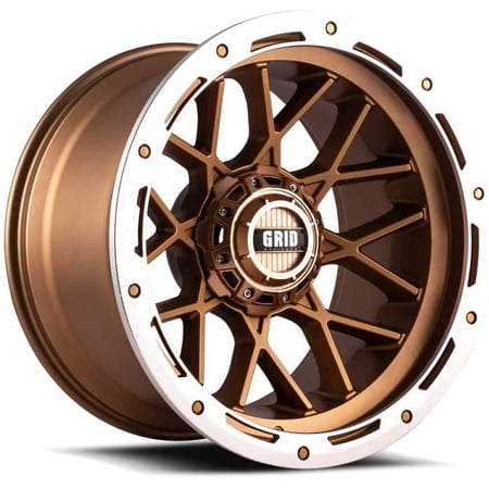 Grid OffRoad Custom Wheel for 22x12 87.1mm Hub Matte Bronze with Milled Accents Rim