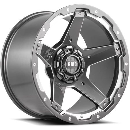 Grid OffRoad GD04 Custom Wheel for 22x12 inch Gloss Graphite w/Milling Wheel 165.1mm Hub Bore