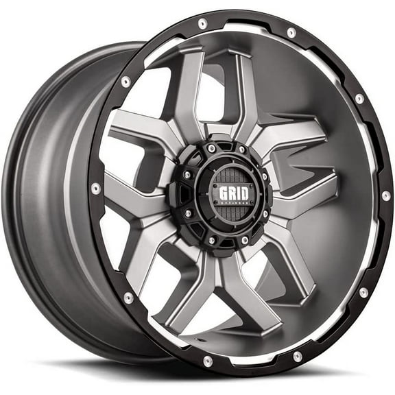 Grid OffRoad GD07 Custom Wheel for 20X10 inch Matte Anthracite Milled W/Black Lip Rim 110.3mm Hub Bore