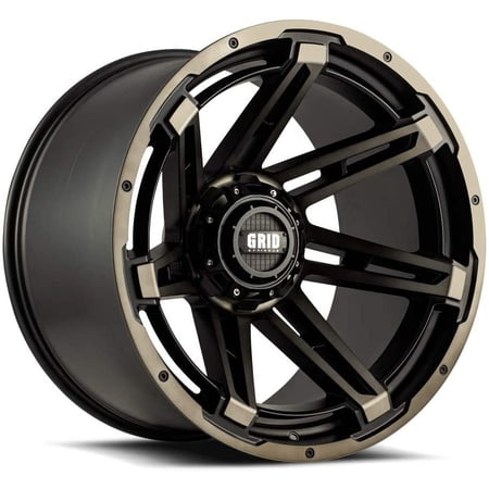 Grid OffRoad GD12 Custom Wheel for 18" x 9" inch Matte Black with Double Dark Tint Rim 125.5mm Hub Bore