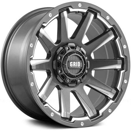Grid OffRoad GD5 Custom Wheel for 18" x 9" inch Gloss Graphite with Milled Accents Rim 110.3mm Hub Bore