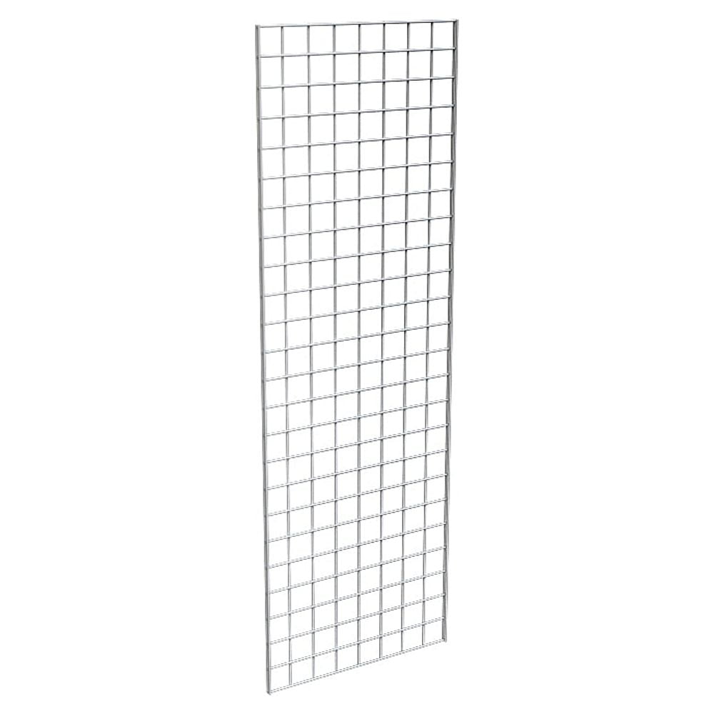 Chrome Metal Grid Panel for Versatile Retail Display, 2 ft. W x 6 ft. H