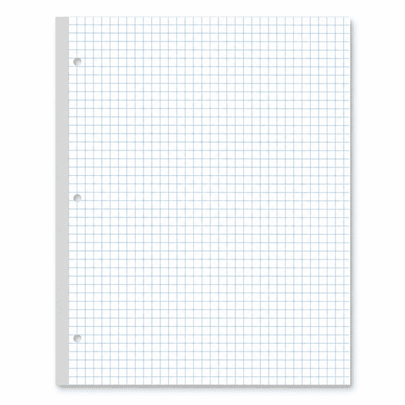 Grid Paper - 3 Hole Graph Letter Size 100 Sheets/200 Pages Loose-leaf 100gsm White High Quality 8.5'' X 11''