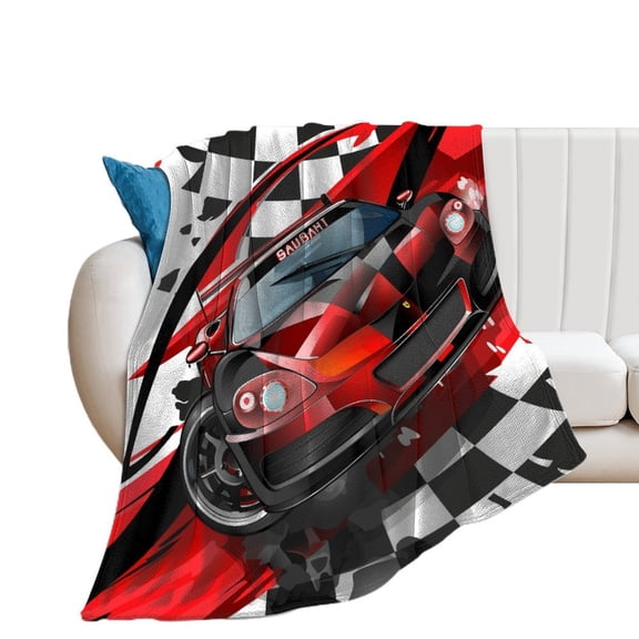 Grid Racing Car for Women Men Kids Flannel Throw Blankets Soft Fuzzy Lightweight for Home Decor Couch Bed Sofa