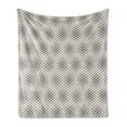 thumbnail image 1 of Grid Soft Flannel Fleece Throw Blanket, Geometric Triangles Lattice Pattern Abstract Monochrome Simple Tile Ornament, Cozy Plush for Indoor and Outdoor Use, 70" x 90", Black and Cream, by Ambesonne, 1 of 5