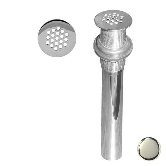 Grid Strainer Lav Drain with Overflow Holes - Polished Nickel