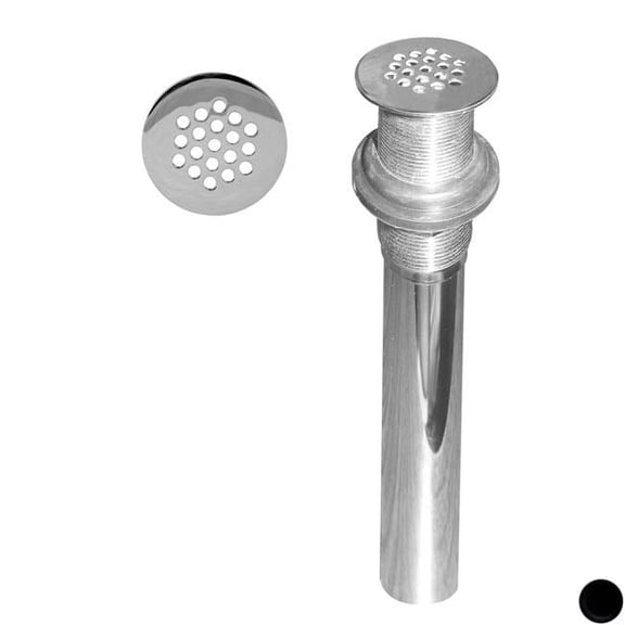 Grid Strainer Lav Drain without Overflow Holes - Powder Coat Flat Black