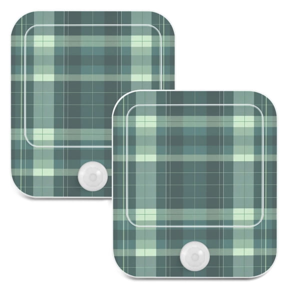 Grid Stripe Night Lights Plug into Wall LED with Auto Light Sensor Warm Light for Kids Hallway Bedroom Living Room Kitchen Bathroom Set of 2