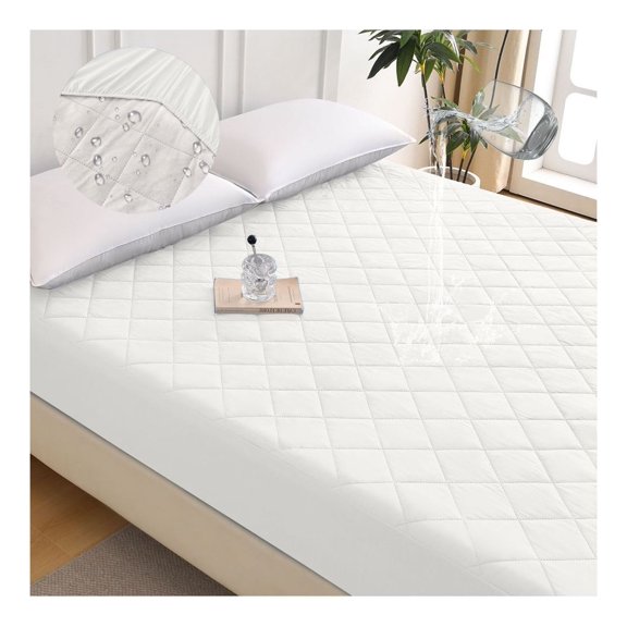 Grid Ultrasonic Waterproof Mattress Protector, KING Size - Bed Bug & Dust Mite Proof - Hypoallergenic - Cooling & Breathable - 16 Inch Pocket