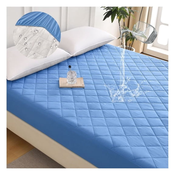 Grid Ultrasonic Waterproof Mattress Protector KING Size - Bed Bug Proof & Dust Mite Barrier - Hypoallergenic Cooling Cover - Fits 15-18 Inch Deep Pocket