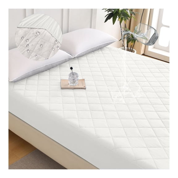Grid Ultrasonic Waterproof Mattress Protector KING Size - Bed Bug Proof Dust Mite Cover - Hypoallergenic Fitted Sheet - Cooling Protector for Sleep