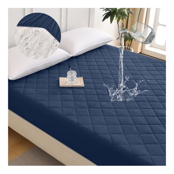 Grid Ultrasonic Waterproof Mattress Protector, KING Size - Bed Bug Proof & Dust Mite Protection - Hypoallergenic Fitted Sheet - Cooling & Breathable