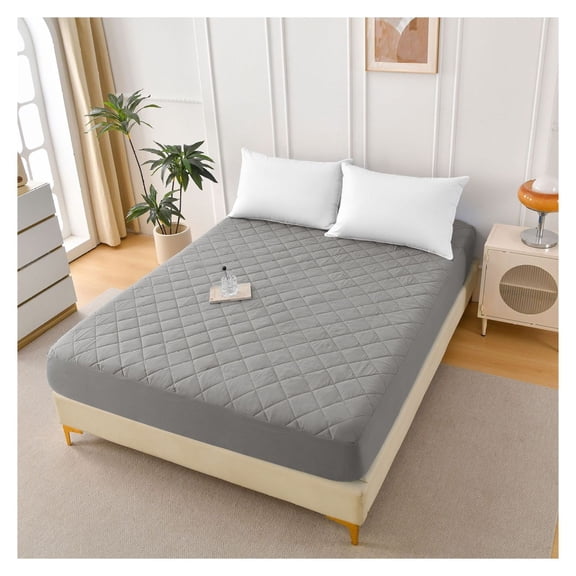 Grid Ultrasonic Waterproof Mattress Protector QUEEN Size - Bed Bug Proof & Hypoallergenic - Cooling Fitted Sheet Cover - Protects Against Fluids, Dust Mites & Allergens
