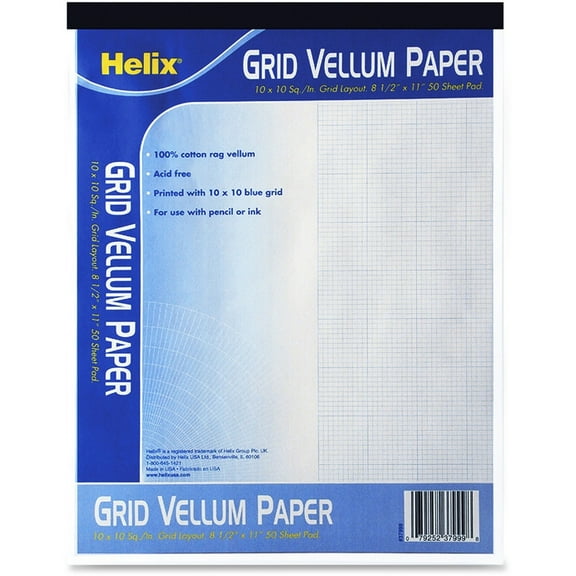 Grid Vellum Paper Pad - Letter