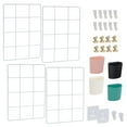 thumbnail image 1 of Grid Wall Panels Cups Organizers - 4 Pack Grid Wire Boards with Hanging Bins Hooks Clips Gridwall Storage Accessories, Wall Storage Organizer for Home Office Decor, 1 of 9