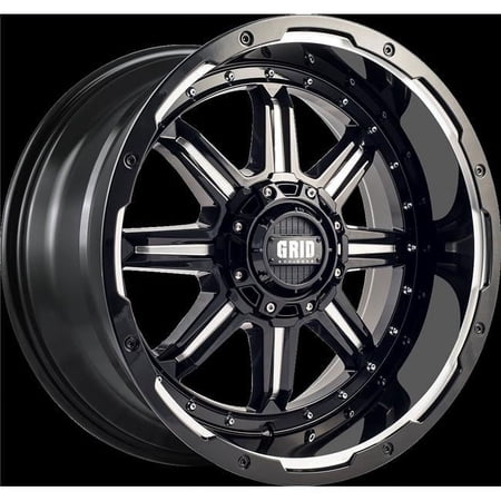 Grid Wheels 117952M187 17 x 9 in. GD10 Wheel with Milled Lip, Gloss Black