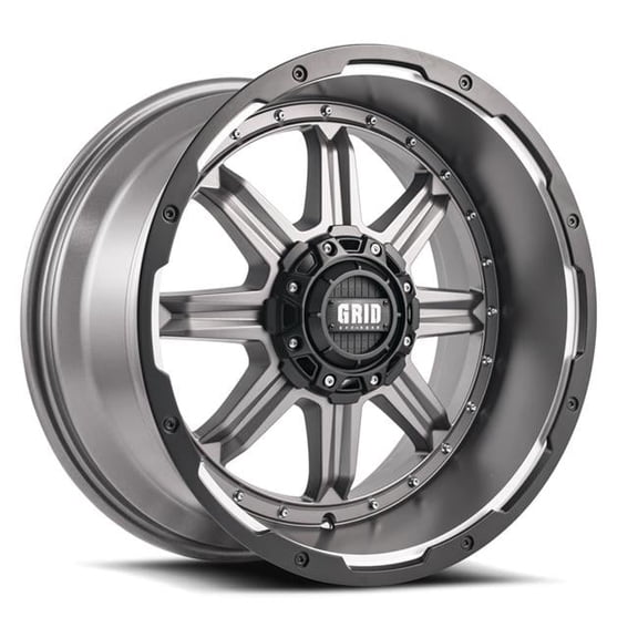Grid Wheels 121287A425 GD10 Anthracite Milled with Black Lip Wheel