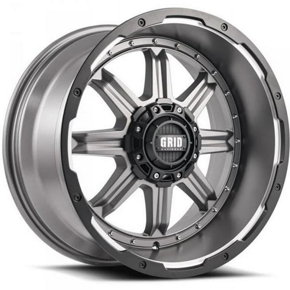 Grid Wheels 12955A11 20 in. Dia. x 9 in. GD10 -12 mm Offset, 5 x 150 mm Wheel with Black Lip, Matte Anthracite