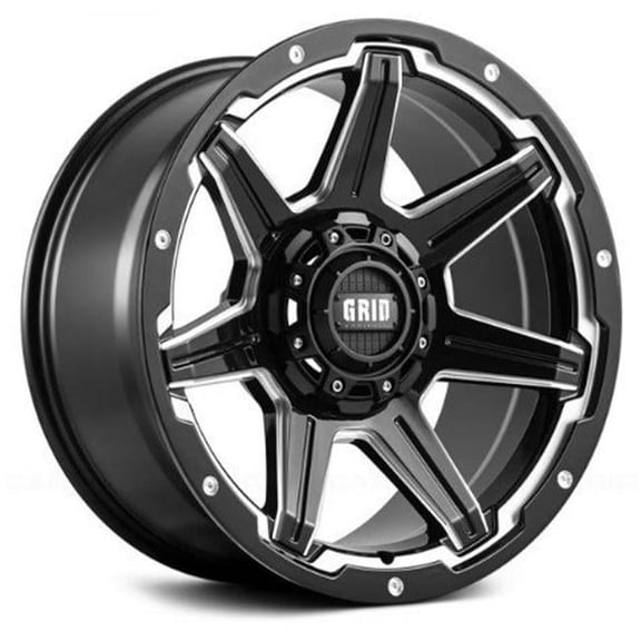 Grid Wheels 62952M87 GD6 20 x 9 in. 5 x 127-139 in. Bolt Pattern 0 Offset Wheel, Gloss Black