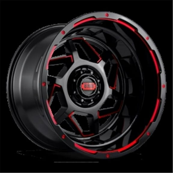 Grid Wheels D179237E8 17 x 9 GD14 0 mm Offset 6 x 135 Black with Red Accent Wheel