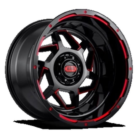 Grid Wheels D29237E8 20 x 9 GD14 0 mm Offset 6 x 135 Black with Red Accent Wheel