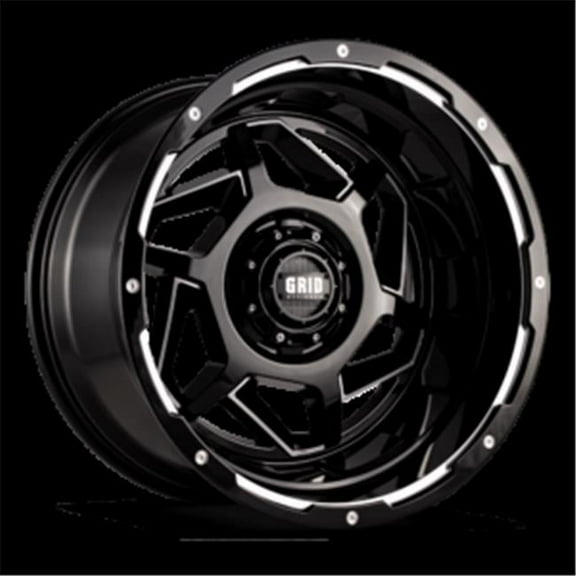 Grid Wheels D2952M187 20 x 9 GD14 - 12 mm Offset 5 x 127 Gloss Black with Milled Wheel
