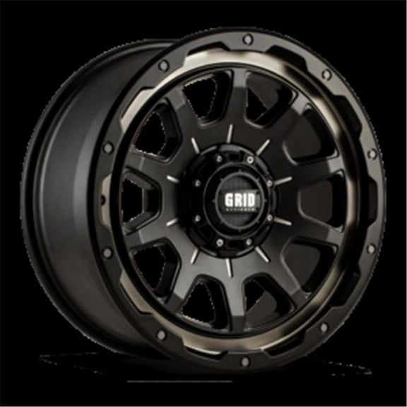 Grid Wheels E17962T157 17 x 9 GD15 15 mm Offset 6 x 120 Dark Tint with Matte Black Lip Wheel