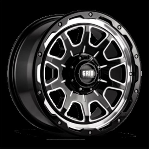 Grid Wheels E2955M1 20 x 9 GD15 0 mm Offset 5 x 150 Gloss Black with Milled Wheel