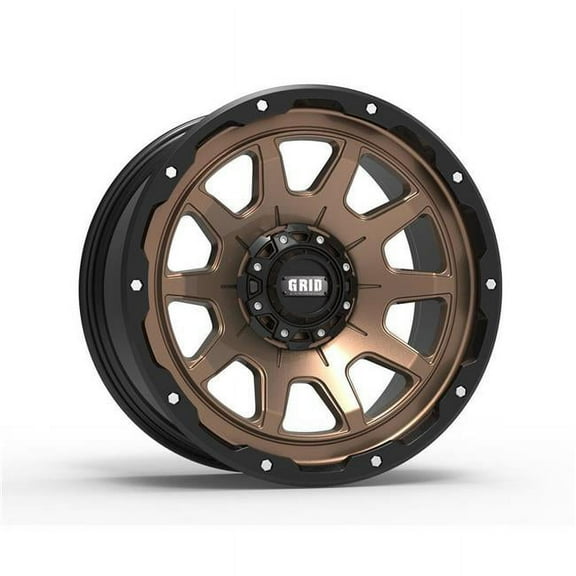 Grid Wheels E2962Y178 20 x 9.0 GD15 6 x 120 Bolt Pattern -12 Offset 78.1 Bore Matte Bronze Wheel