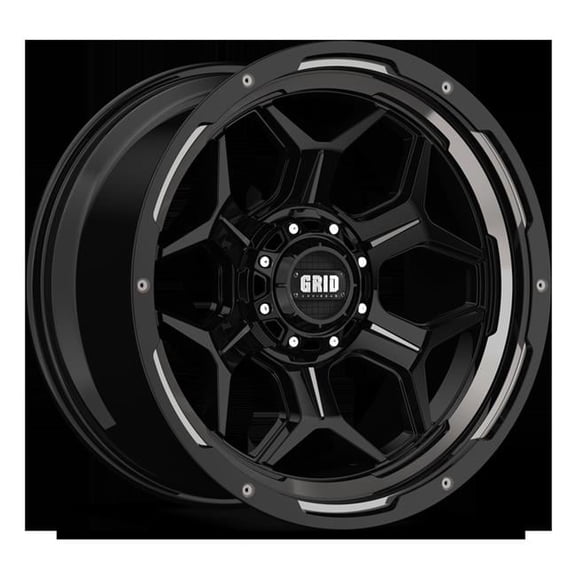 Grid Wheels F29237S158 20 x 9 in. 6 x 135 mm Bolt Pattern, 15 mm Offset & 108 mm Center Bore GD16 Series Gloss Black & Machined Wheel