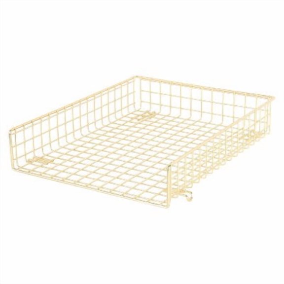 Grid Wire Letter Tray Gold - Steel Desk Organizer for Office Supplies & Organization